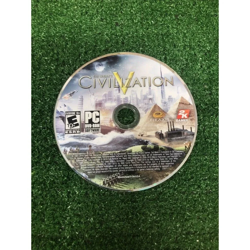 Sid Meier's Civilization V (PC DVD-ROM, 2010) - Disc Only!!!